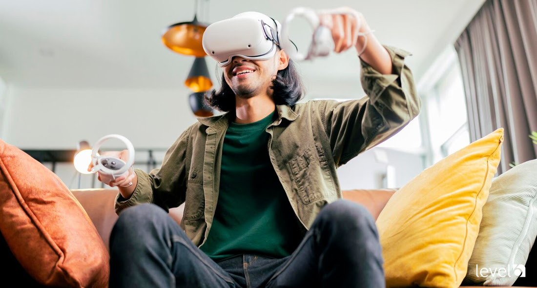 A Man Using Virtual Reality