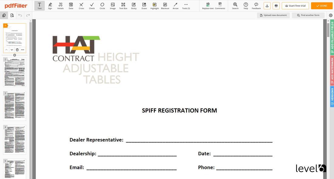 SPIFF Form Template