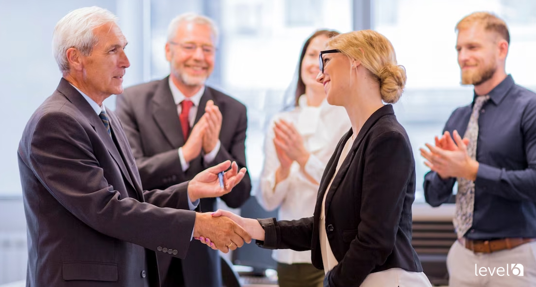 Top-Performing Employee Being Recognized