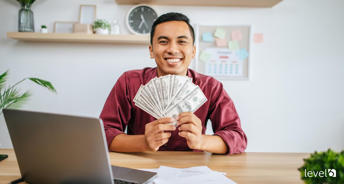 Employee Receiving a Cash Bonus