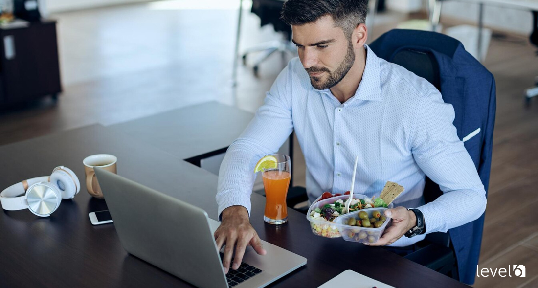 A Remote Worker Having Lunch