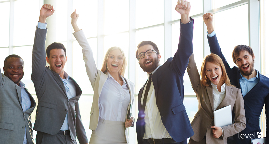 A Team of Employees Celebrating