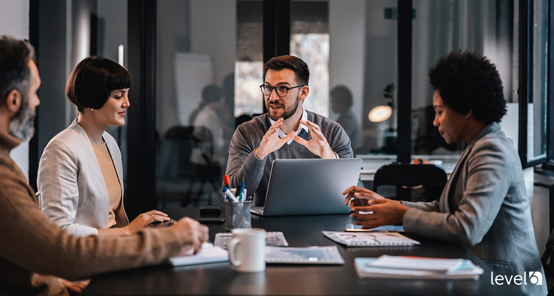 Team Members Discussing a Rewards Program