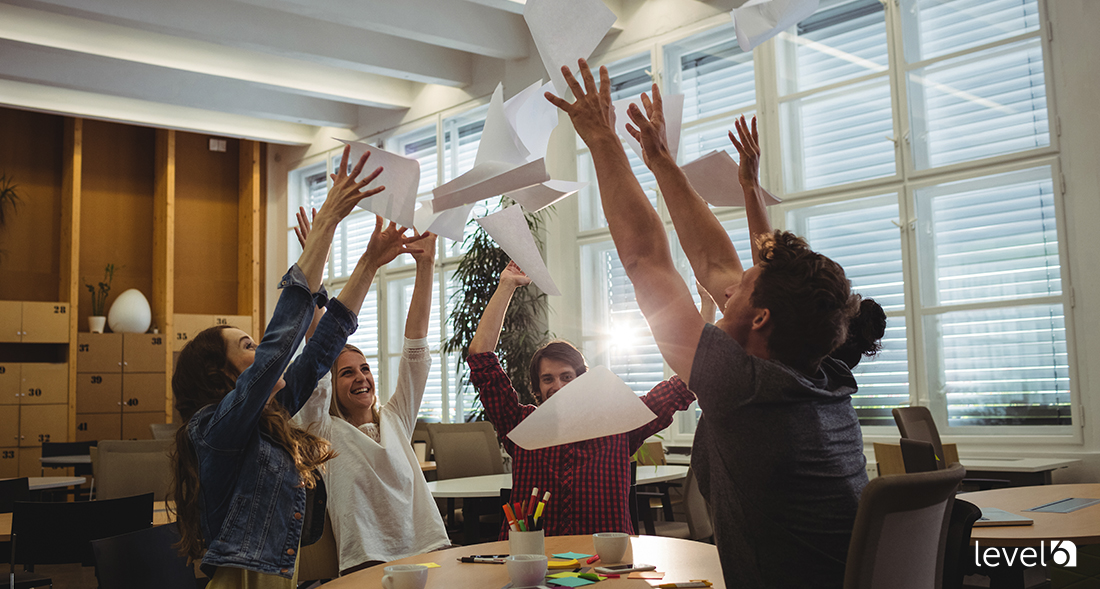 A Team of Employees Celebrating