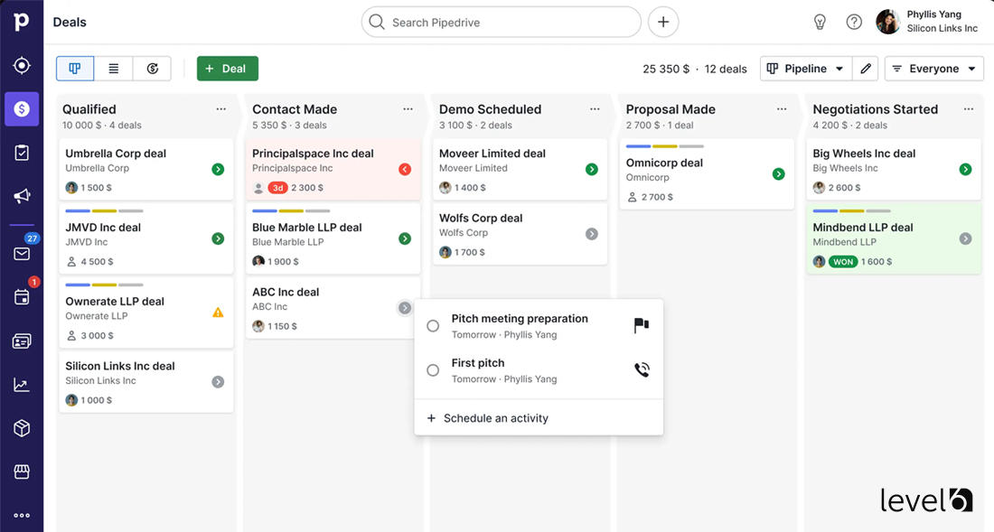 Pipedrive Sales Management App