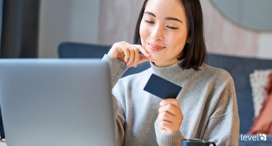 A Woman Using a Visa Gift Card