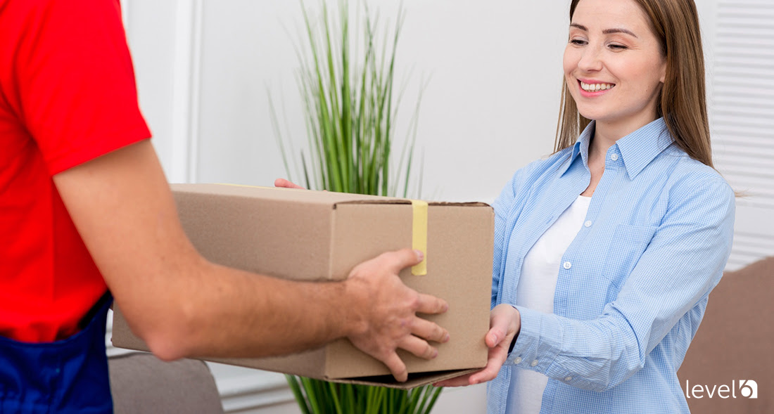 A Customer Receiving a Package