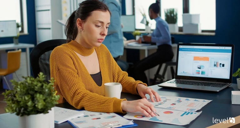 A Woman Reviewing Business Data