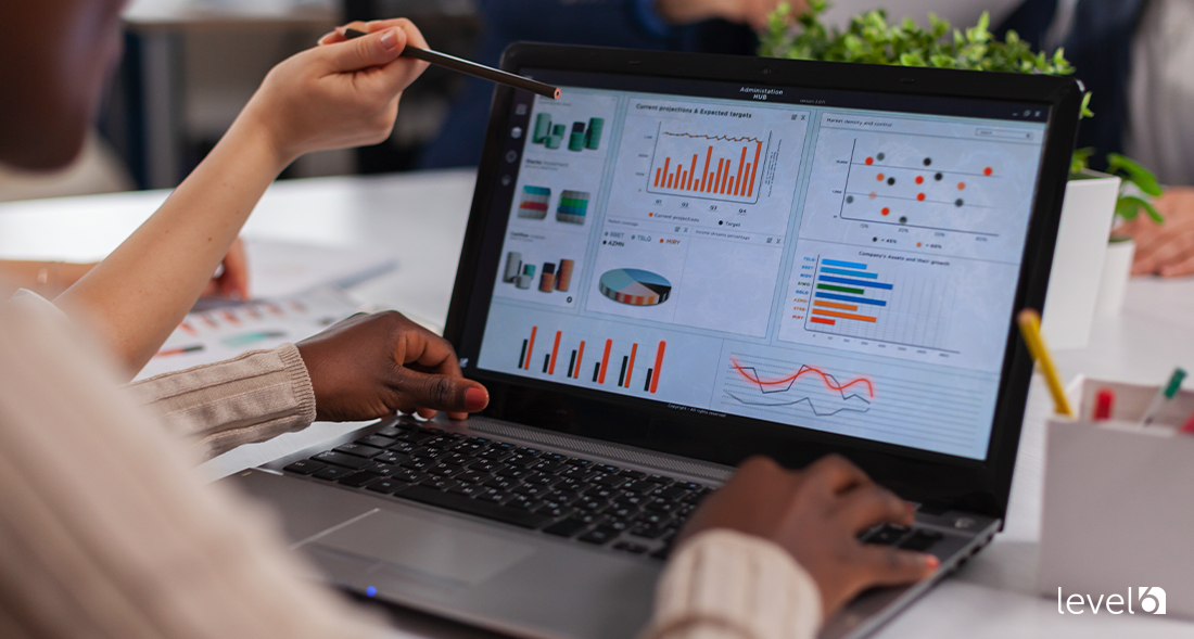 A Person Using a Business Software