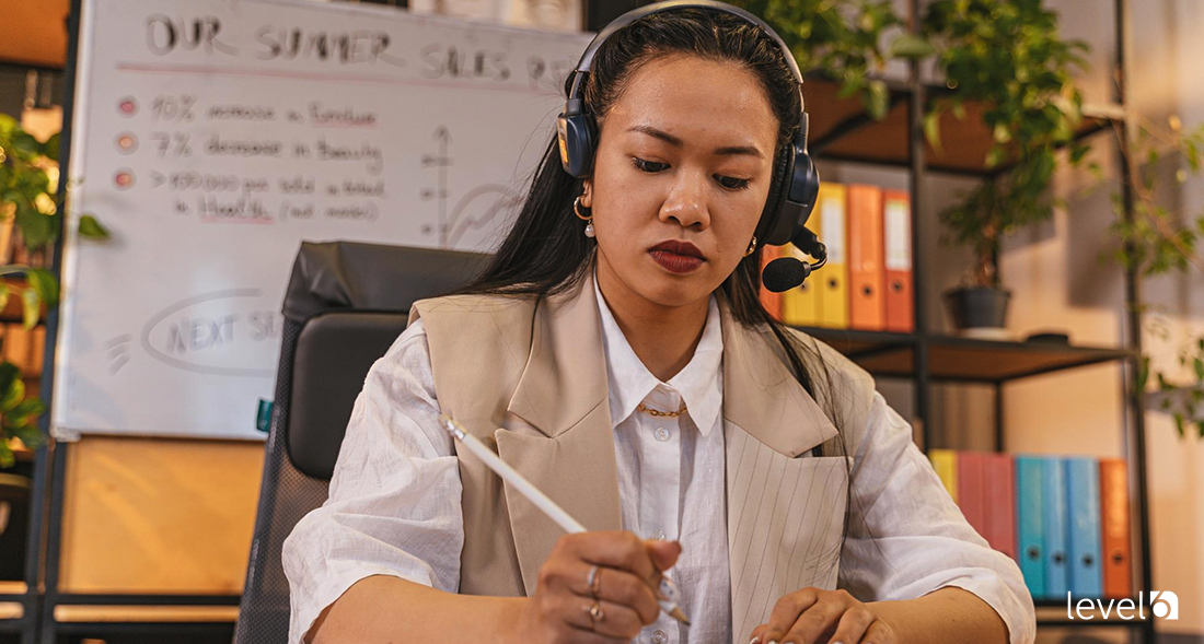 A Salesperson Personalizing a Cold Calling Script