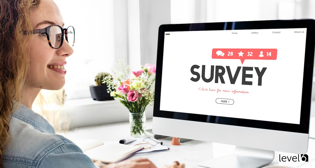 A Woman Taking an Online Survey