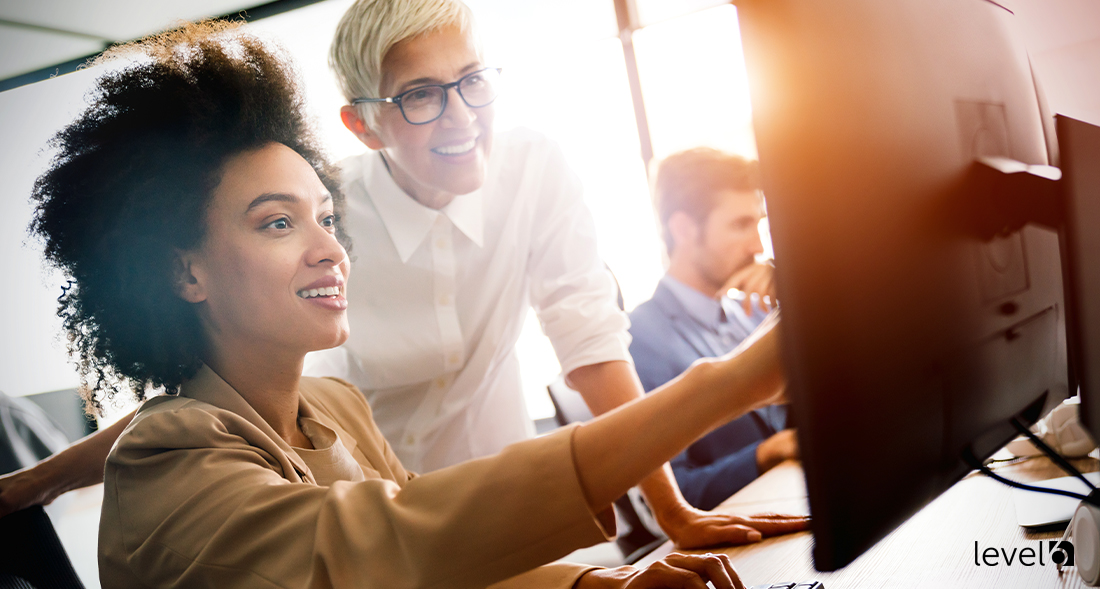 Team Members Using a Program