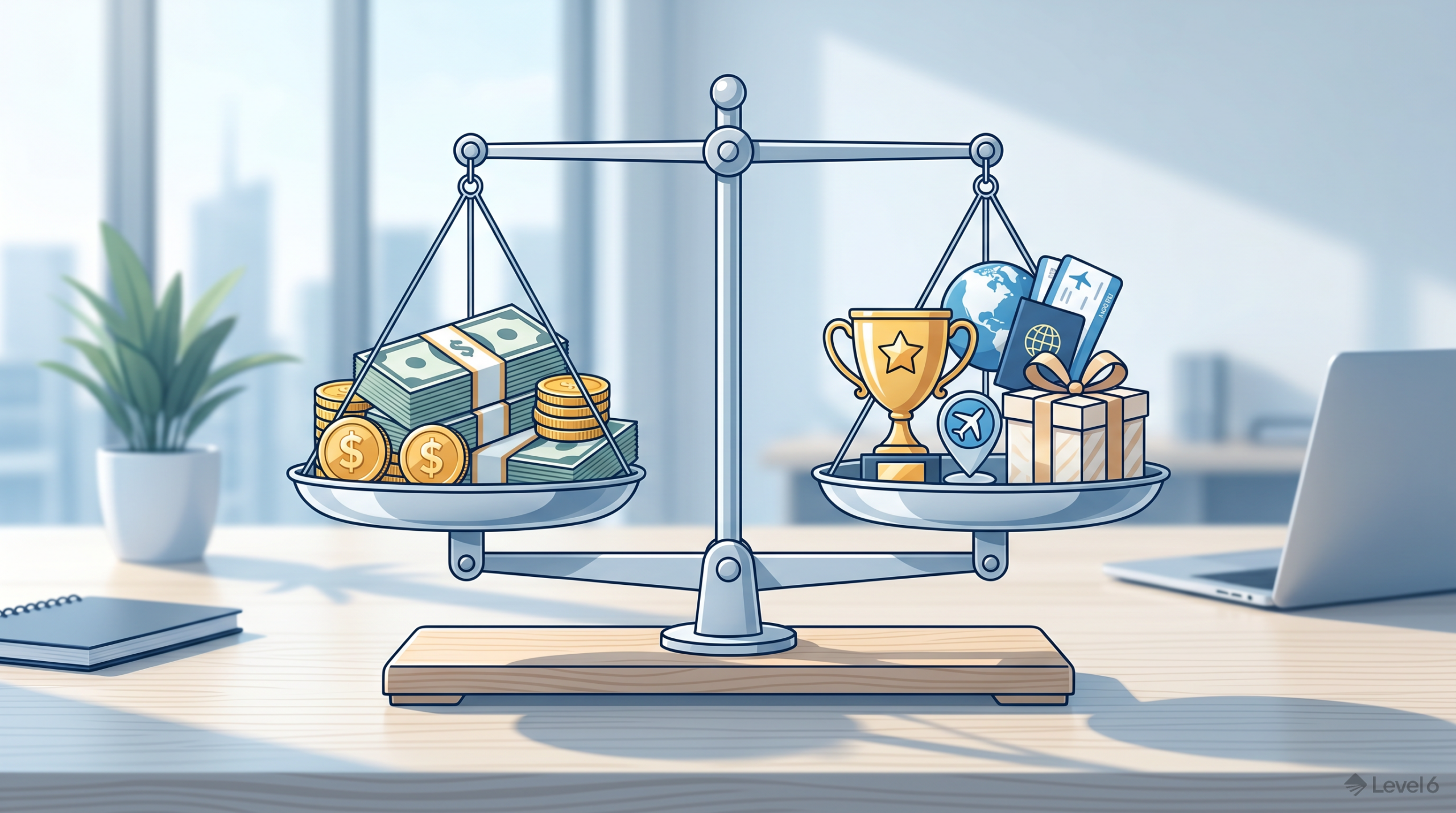 cash vs non-cash incentives: comparison chart showing employee motivation and perceived value differences