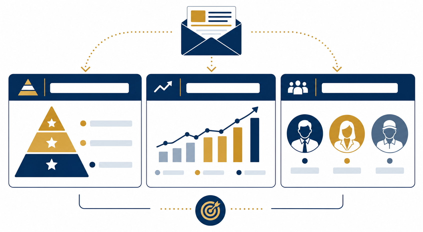 Channel partner newsletter best practices for segmentation: three segments showing tier status, engagement level, and partner role